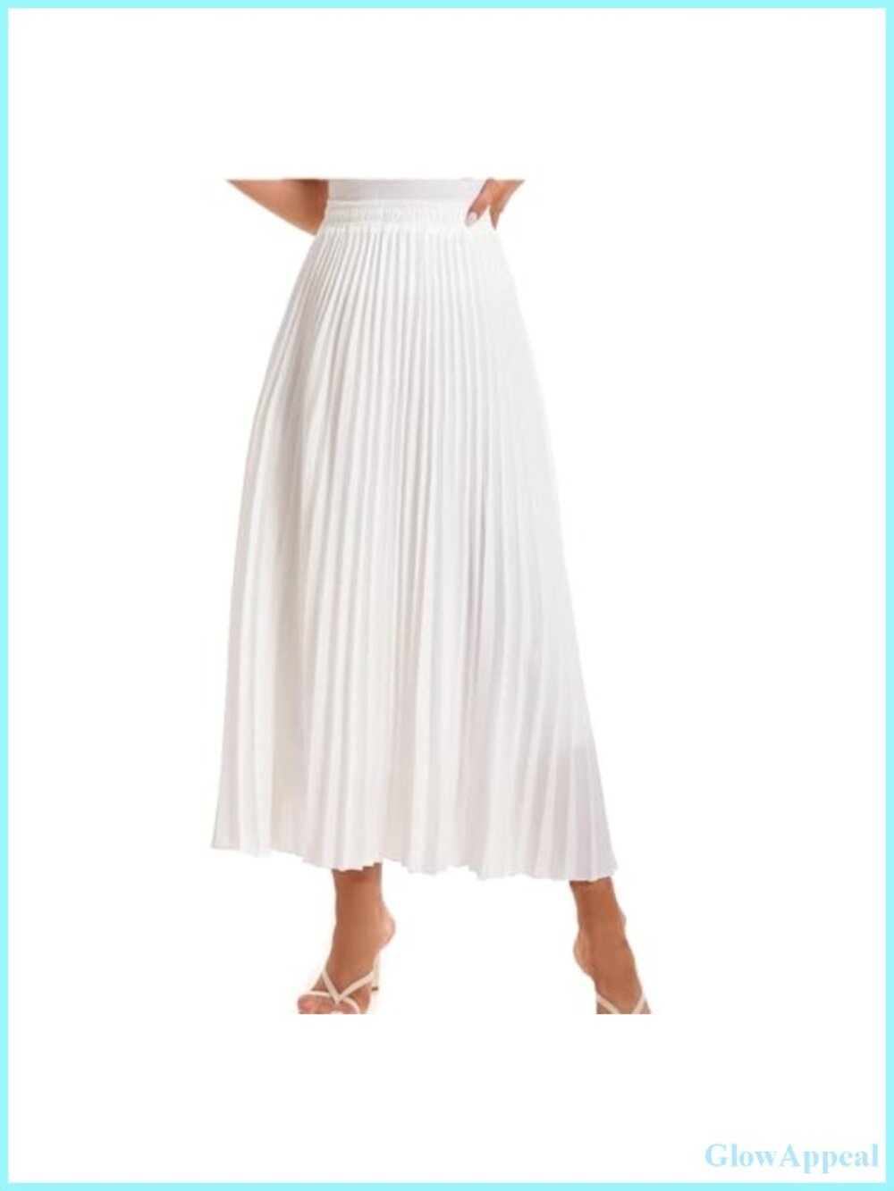 Women's Elastic High Waist Long Pleated Skirt Tiered Boho Swing A Line Beach
